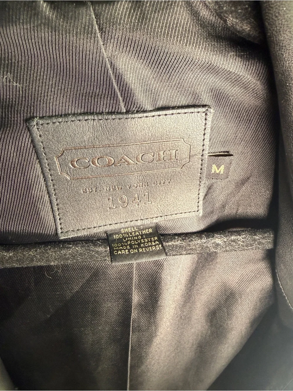 Coach Classic Black Leather Women's Blazer Jacket